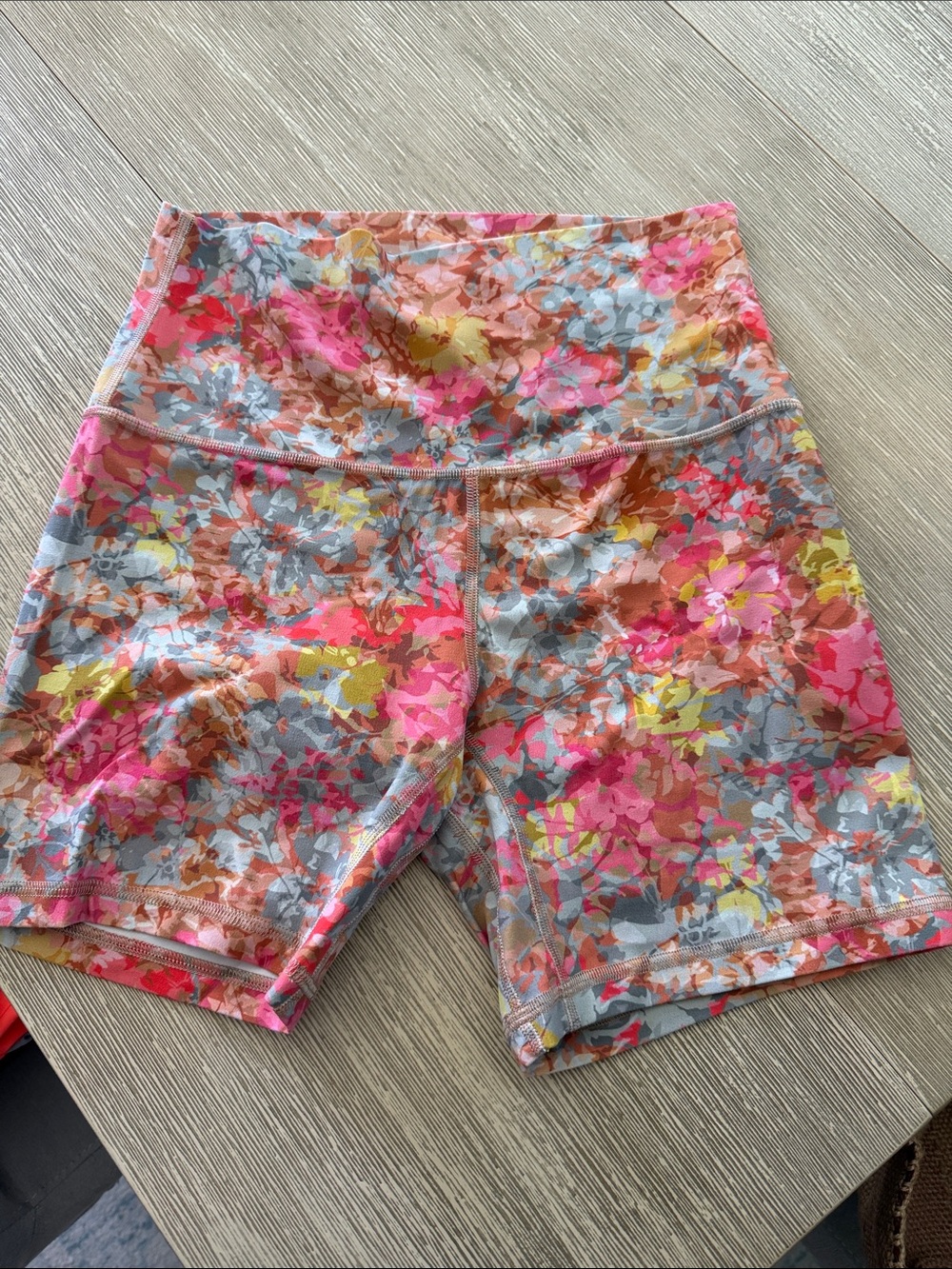 lululemon athletica Pink Multi Floral High-Rise Bike Shorts